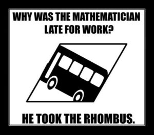 The Mathematician took the rhombus
